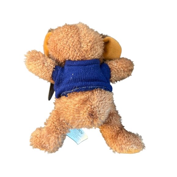 Vintage Kellytoy Animal Pals Plush Dog Brown Blue Sweater Soft 9" Tall NWT - Picture 4 of 5